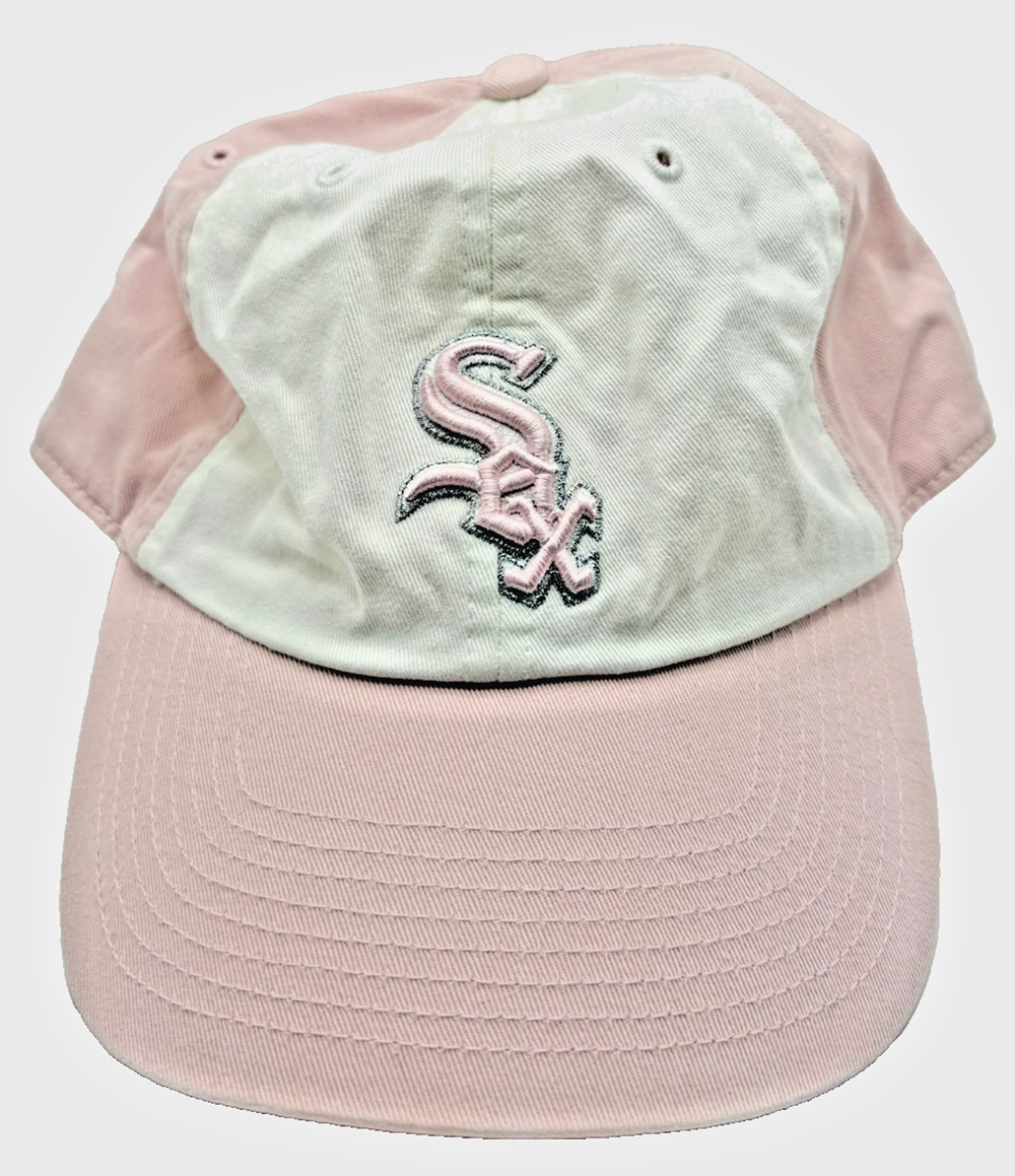 Chicago Sox Size Large Cap Hat Embroidered Pink & White 100% Cotton